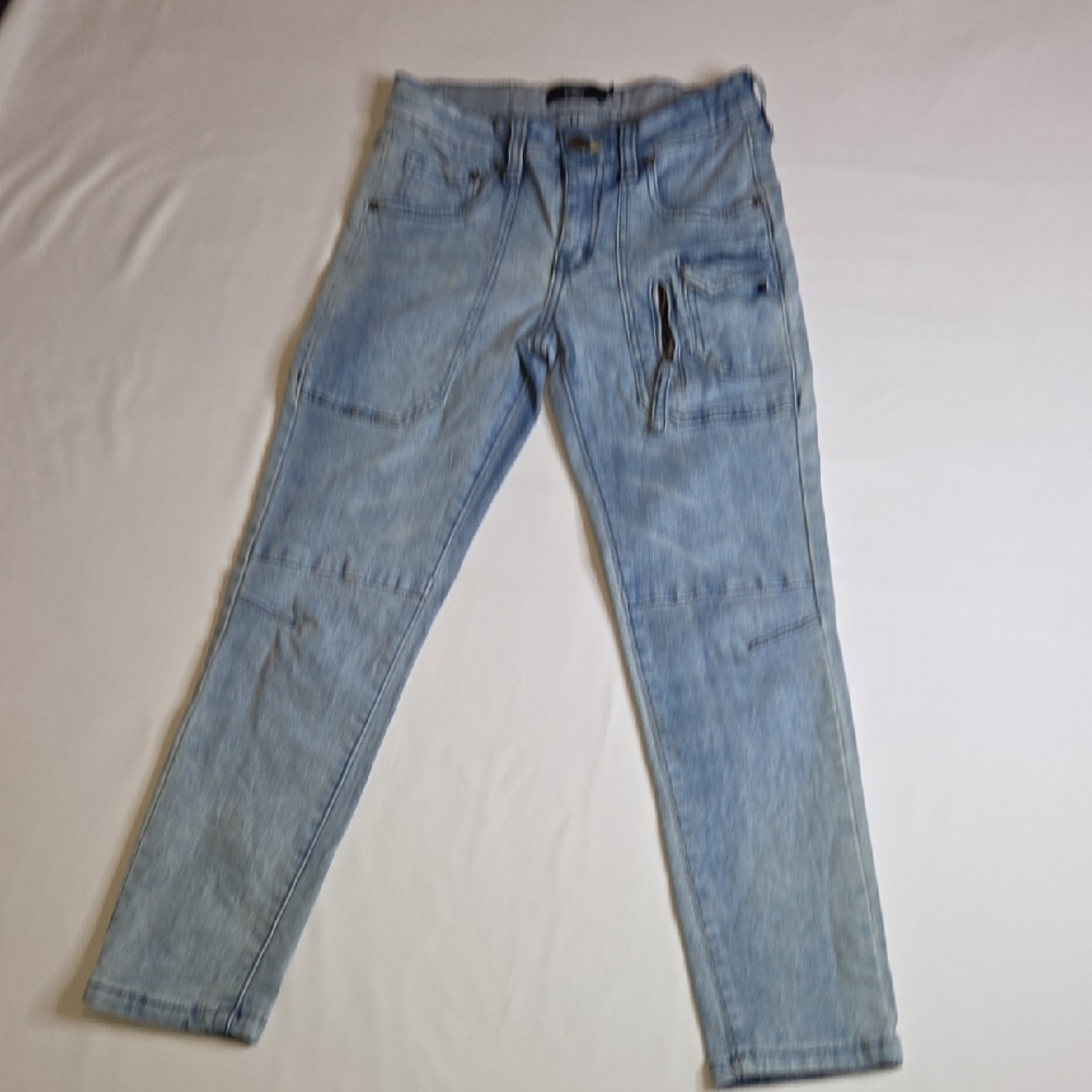 True Indigo Boys Size 8 Mini Mastermind Skinny Utility Boys Light Wash Jeans